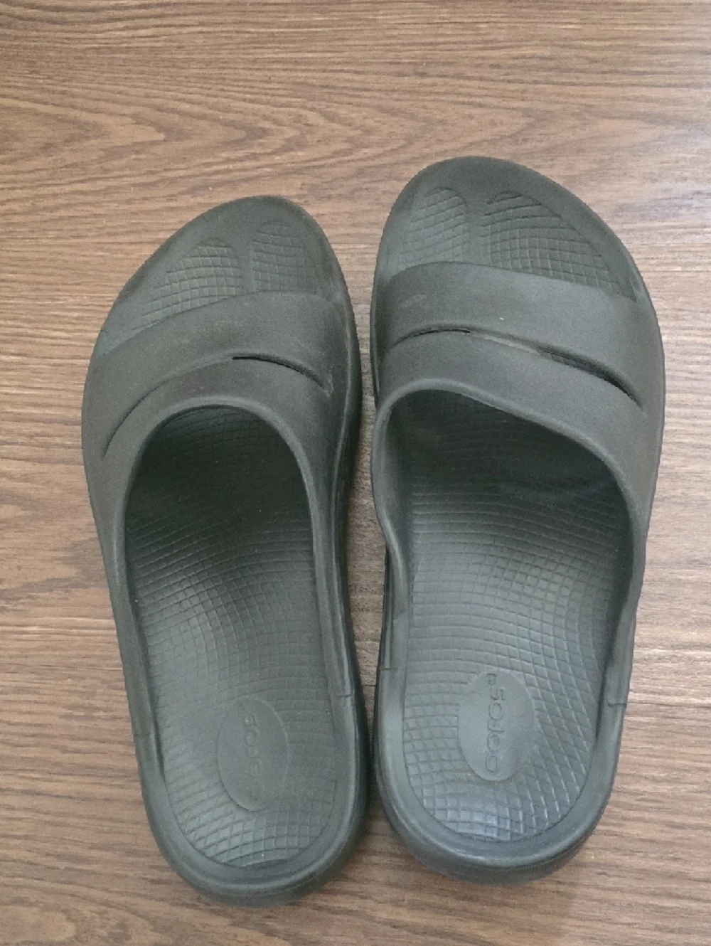OOFOS Black‎ Men's Recovery Slide Sandals 12
